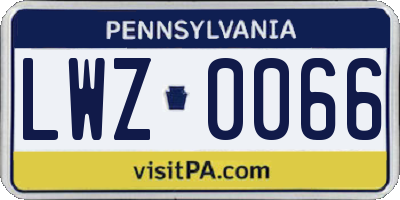 PA license plate LWZ0066