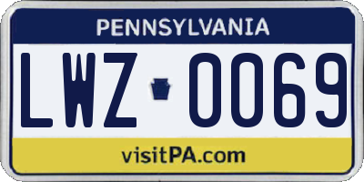 PA license plate LWZ0069