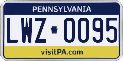 PA license plate LWZ0095