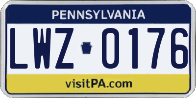 PA license plate LWZ0176