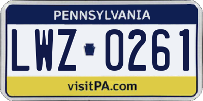 PA license plate LWZ0261