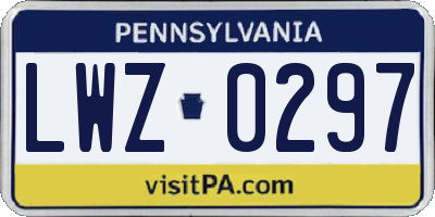 PA license plate LWZ0297