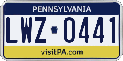 PA license plate LWZ0441