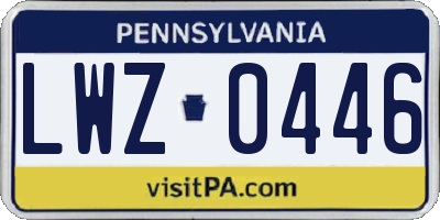 PA license plate LWZ0446