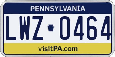 PA license plate LWZ0464