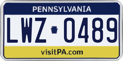 PA license plate LWZ0489
