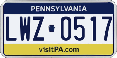 PA license plate LWZ0517