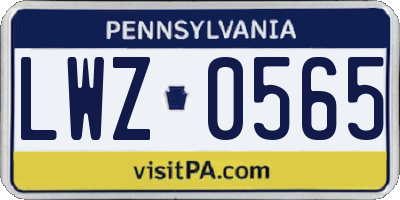 PA license plate LWZ0565