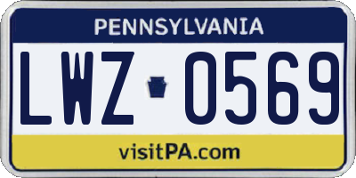 PA license plate LWZ0569