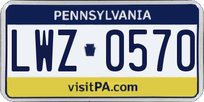 PA license plate LWZ0570