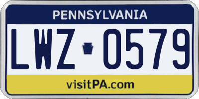 PA license plate LWZ0579