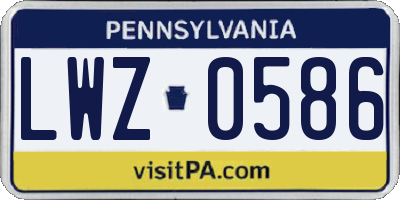PA license plate LWZ0586