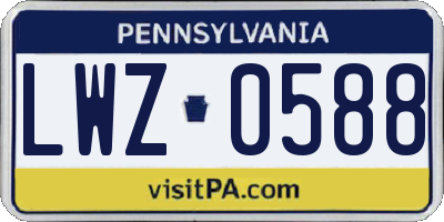 PA license plate LWZ0588