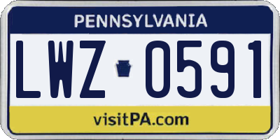 PA license plate LWZ0591
