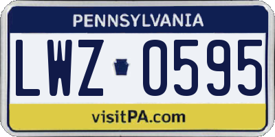 PA license plate LWZ0595