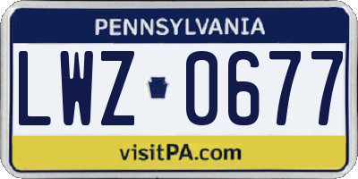 PA license plate LWZ0677