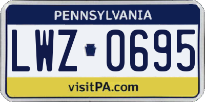 PA license plate LWZ0695