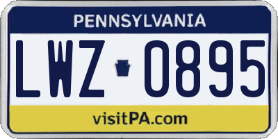 PA license plate LWZ0895