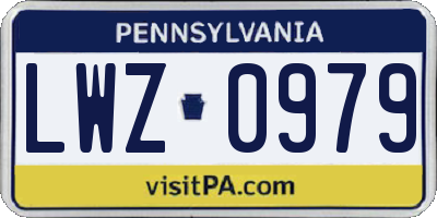 PA license plate LWZ0979