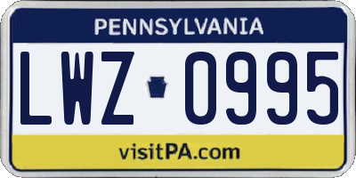 PA license plate LWZ0995