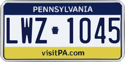 PA license plate LWZ1045