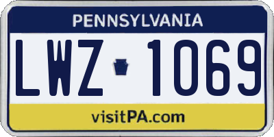 PA license plate LWZ1069