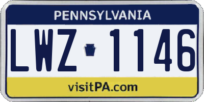 PA license plate LWZ1146