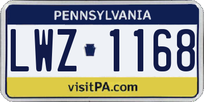 PA license plate LWZ1168