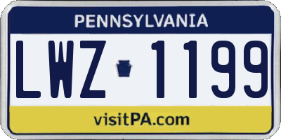 PA license plate LWZ1199