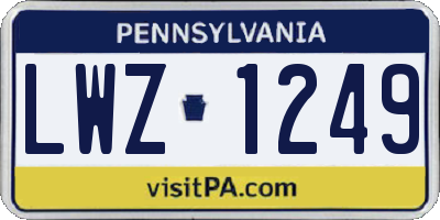PA license plate LWZ1249