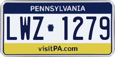 PA license plate LWZ1279