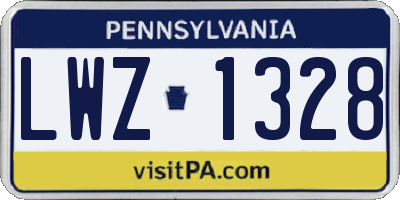 PA license plate LWZ1328