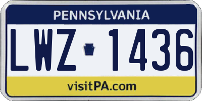 PA license plate LWZ1436
