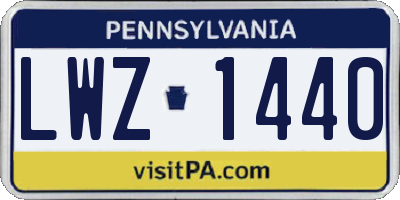 PA license plate LWZ1440