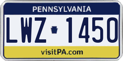PA license plate LWZ1450