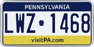 PA license plate LWZ1468