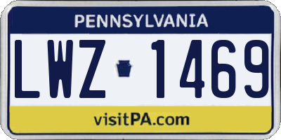 PA license plate LWZ1469