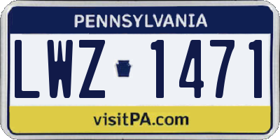 PA license plate LWZ1471