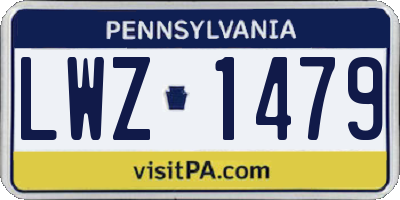 PA license plate LWZ1479