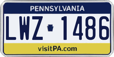 PA license plate LWZ1486