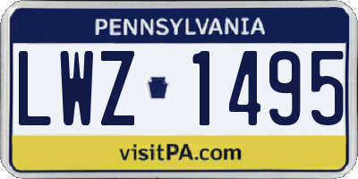 PA license plate LWZ1495