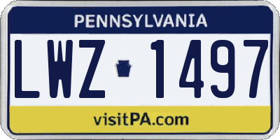 PA license plate LWZ1497