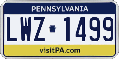 PA license plate LWZ1499
