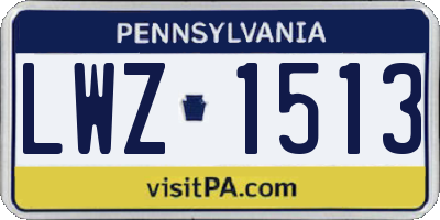 PA license plate LWZ1513