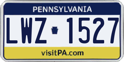 PA license plate LWZ1527