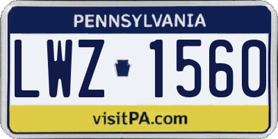 PA license plate LWZ1560