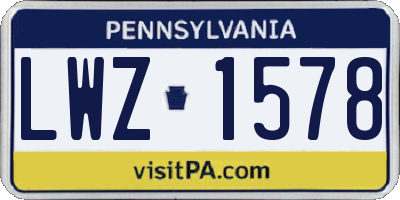 PA license plate LWZ1578