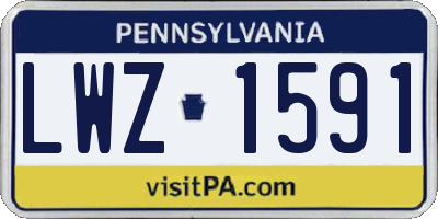 PA license plate LWZ1591