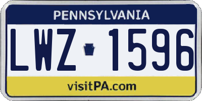 PA license plate LWZ1596