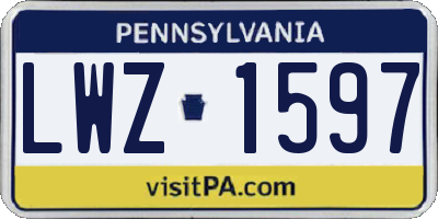 PA license plate LWZ1597
